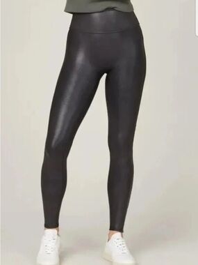 SPANX Faux Leather Leggings Small EUC